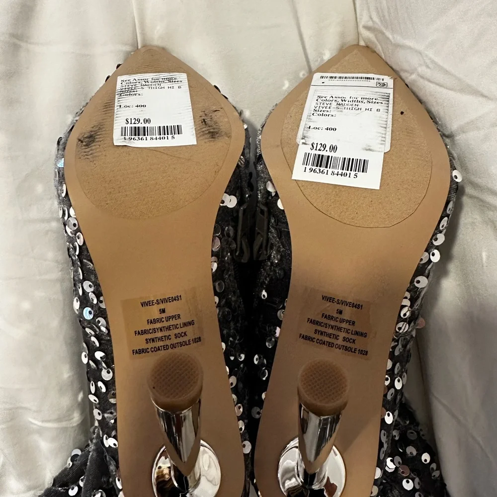 Steve Madden “Vivee” Sequin Thigh High Boots - Picture 4 of 4